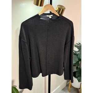 HM scoop neck gray front stitch minimalist gorpcore soft everyday basic sweatr M